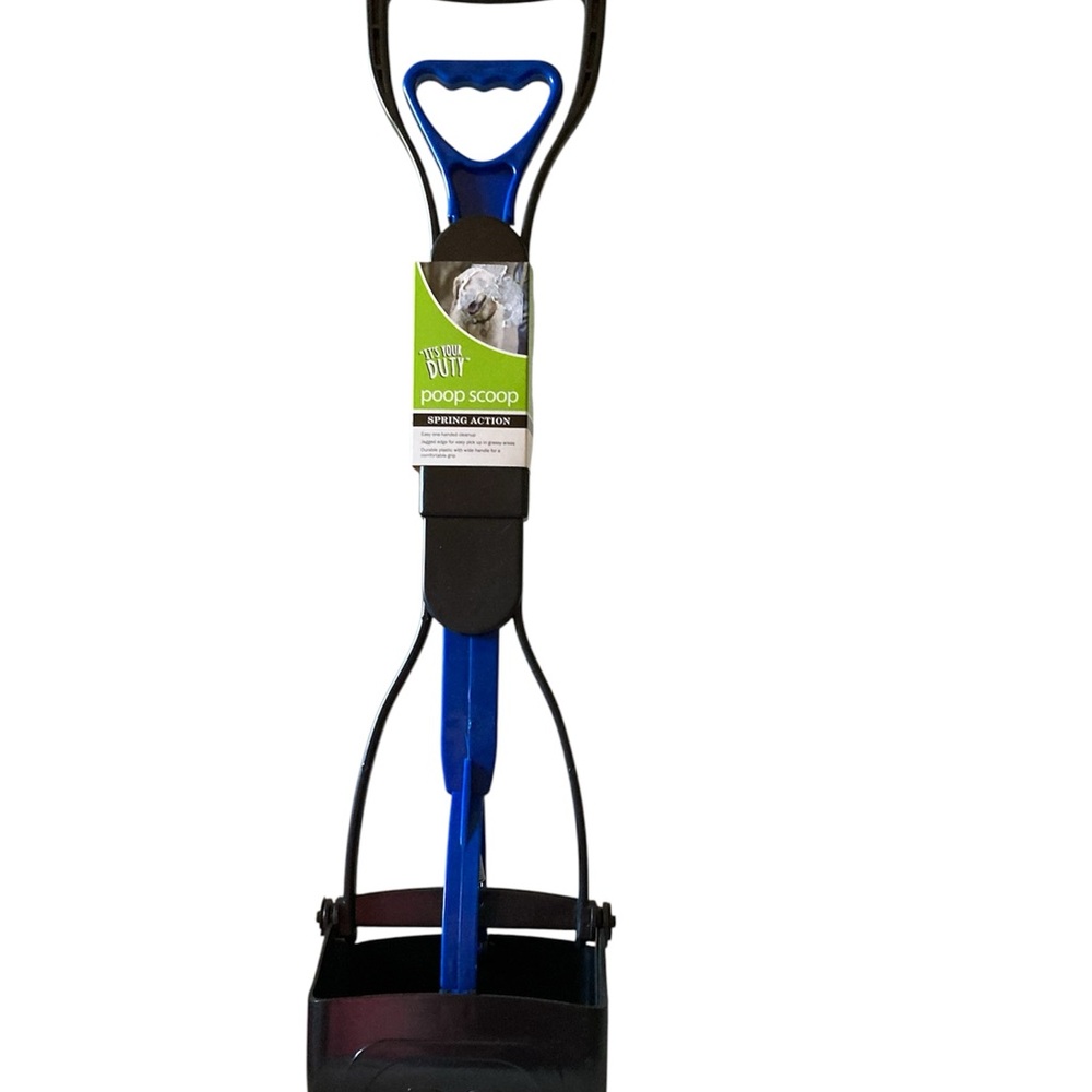 Dog Pet Pooper Scooper New Its Your Duty Poop Scoop Spring Action Blue Black